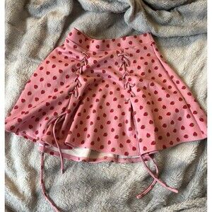 Adorable Coquette Strawberry Mini Skirt